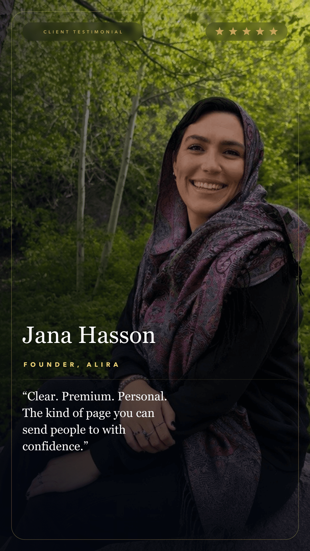 Story Jana Hasson client review asset