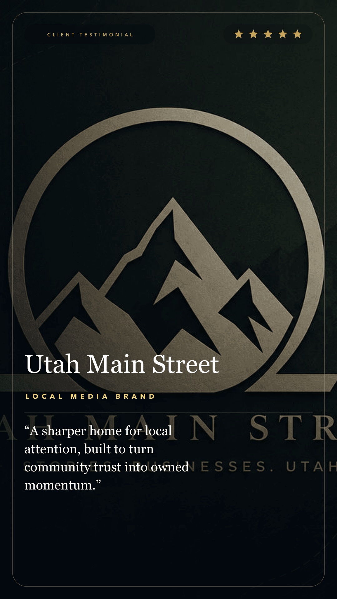 Story Utah Main Street client review asset